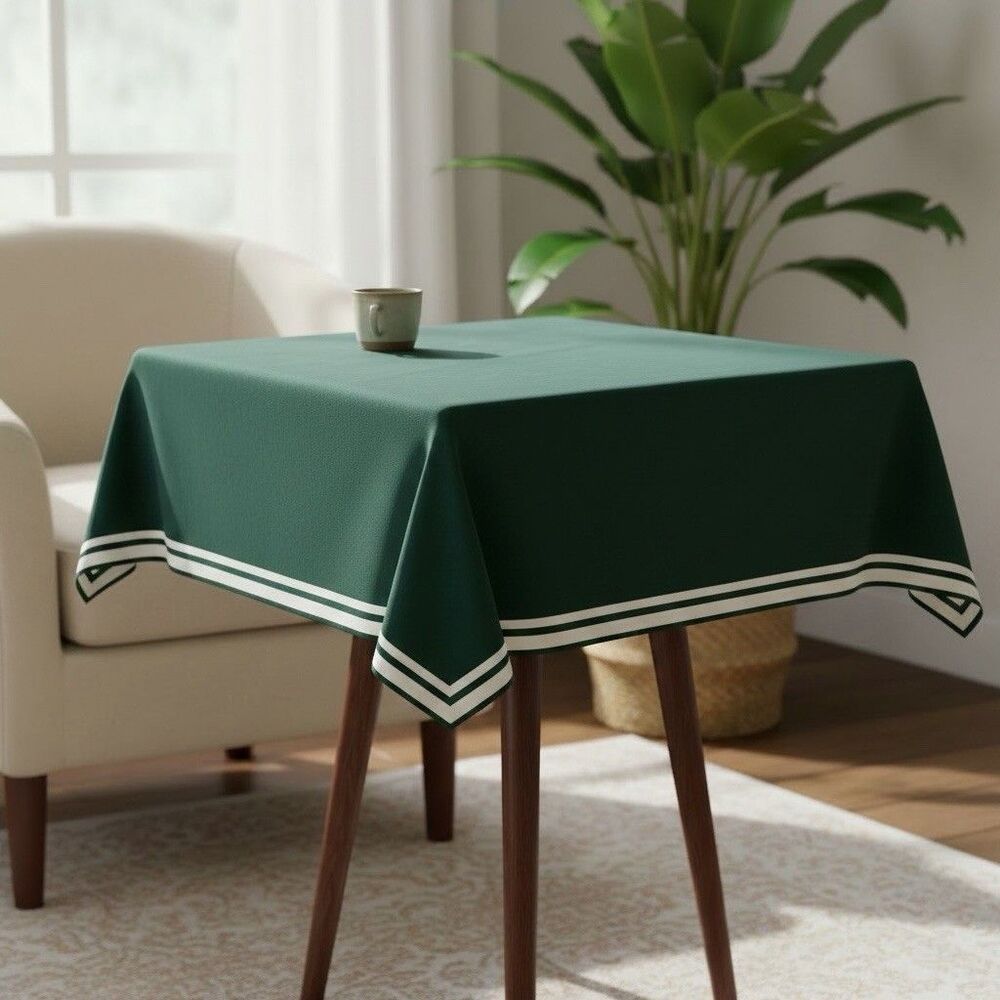 VTG Green Cotton - Suede Square Tablecloth 43.5” By buffington & Associates inc